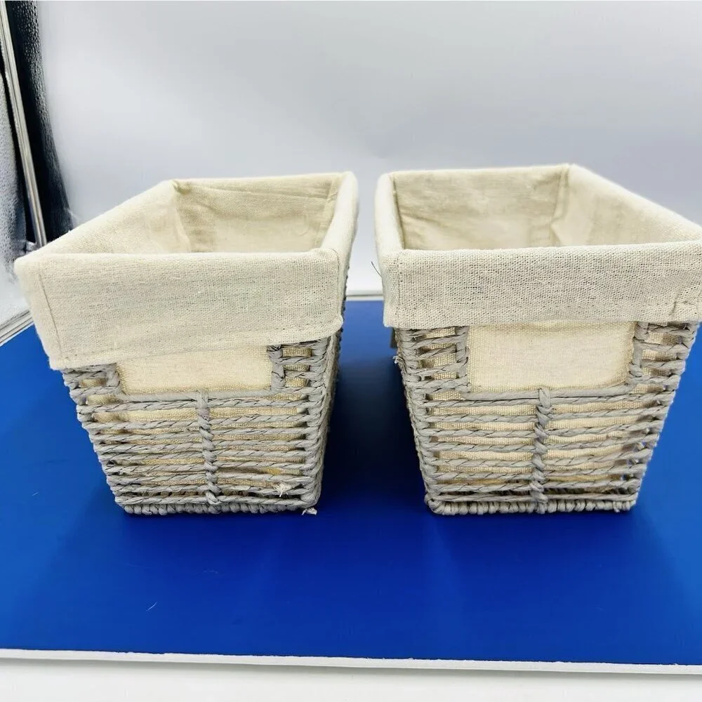 Brightroom Paper Rope Bin Storage 10L x 6W x 6H Set of 2 NEW
